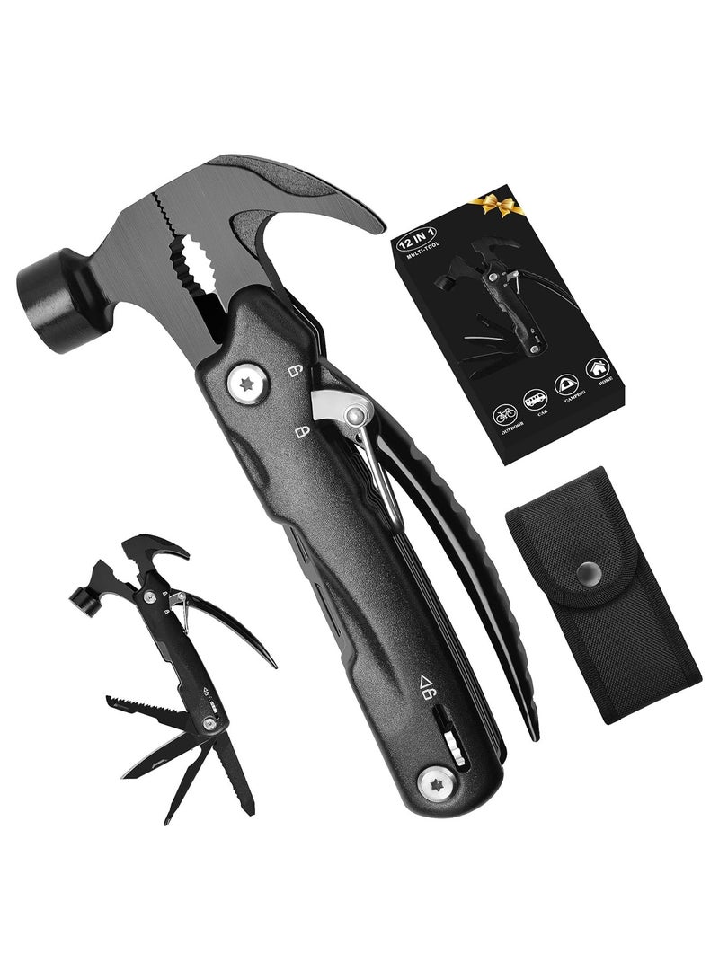 SYOSI ملحقات التخييم متعددة الأدوات، مطرقة متعددة الأدوات، أداة بقاء معدات التخييم، هدايا للرجال، أدوات رائعة، هدايا صغيرة للرجال، هدايا مثالية للرجال، ملحقات التخييم التكتيكية من الدرجة العسكرية - Image 1