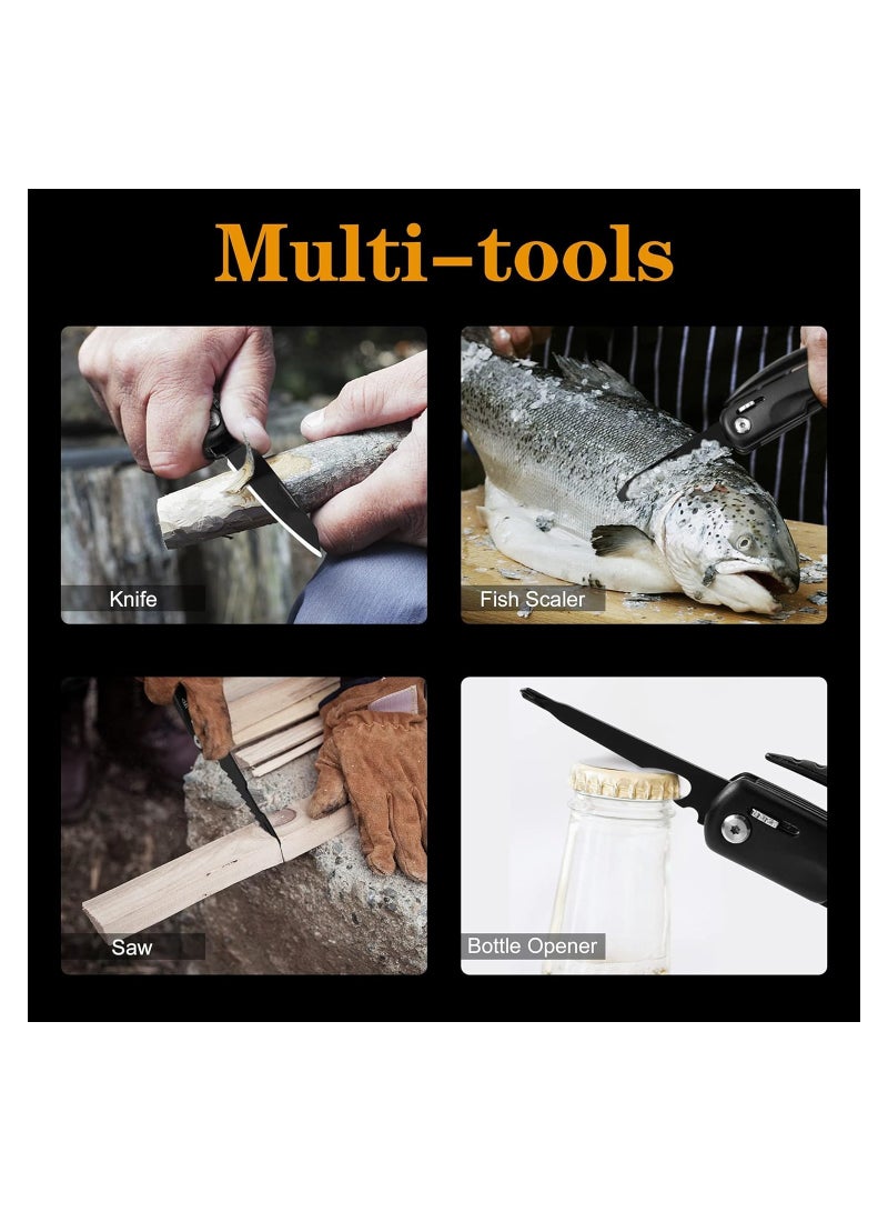 SYOSI ملحقات التخييم متعددة الأدوات، مطرقة متعددة الأدوات، أداة بقاء معدات التخييم، هدايا للرجال، أدوات رائعة، هدايا صغيرة للرجال، هدايا مثالية للرجال، ملحقات التخييم التكتيكية من الدرجة العسكرية - Image 3