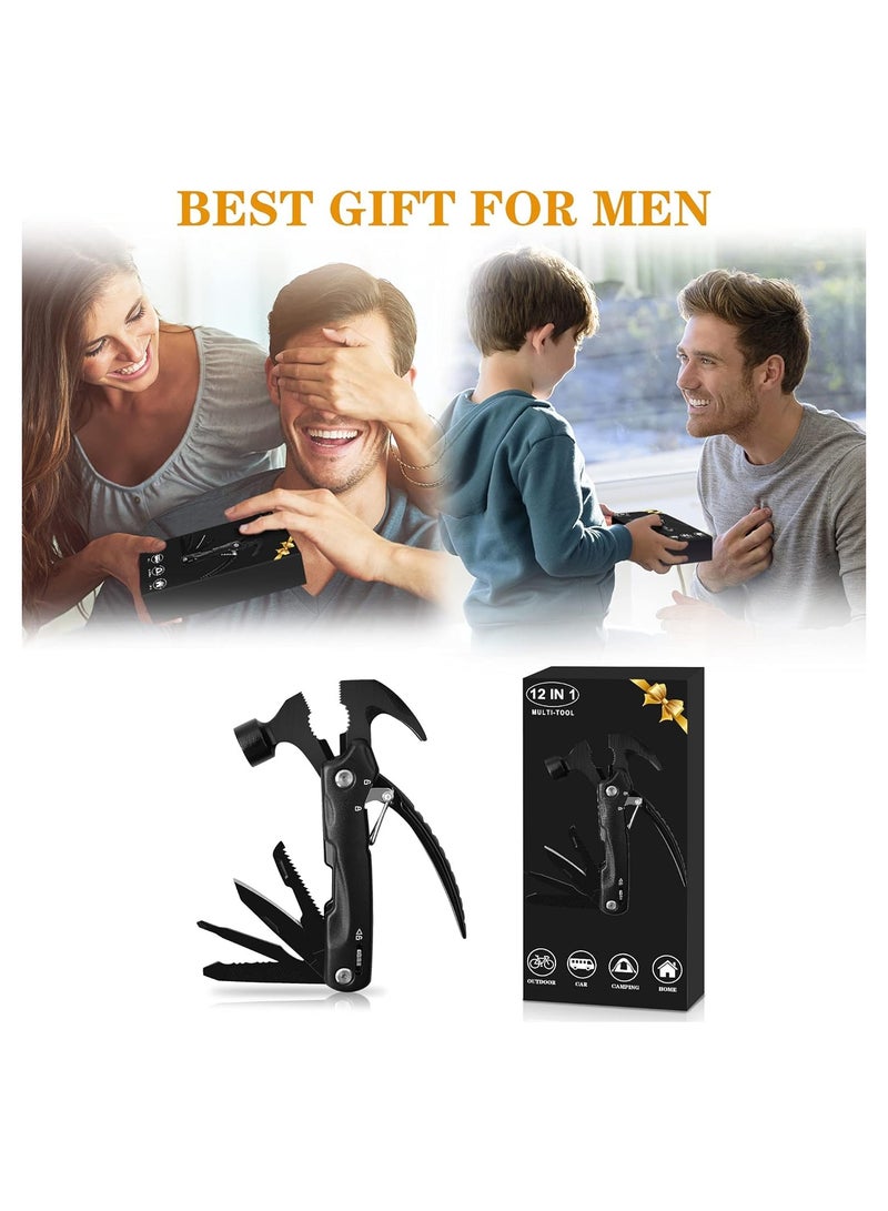 SYOSI ملحقات التخييم متعددة الأدوات، مطرقة متعددة الأدوات، أداة بقاء معدات التخييم، هدايا للرجال، أدوات رائعة، هدايا صغيرة للرجال، هدايا مثالية للرجال، ملحقات التخييم التكتيكية من الدرجة العسكرية - Image 4