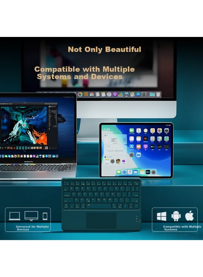 B.o.w Hasee Hb321 Ultra-thin Bluetooth Wireless Touch Keyboard For Ipad Xiaomi Huawei Apple Tablet Smartphone Laptop Silent Charging Keyboard Dark Green Dai - Image 4