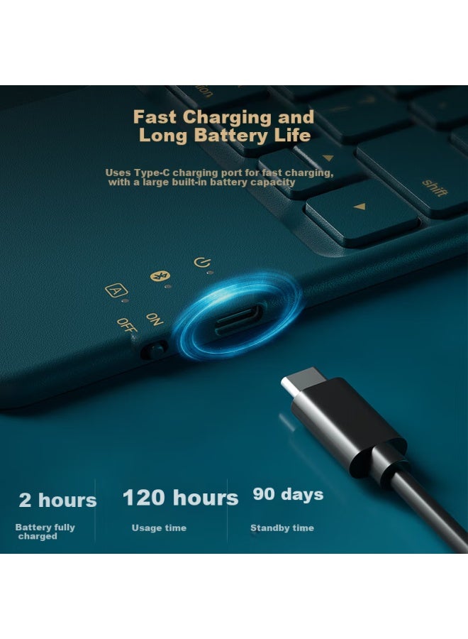 B.o.w Hasee Hb321 Ultra-thin Bluetooth Wireless Touch Keyboard For Ipad Xiaomi Huawei Apple Tablet Smartphone Laptop Silent Charging Keyboard Dark Green Dai - Image 5