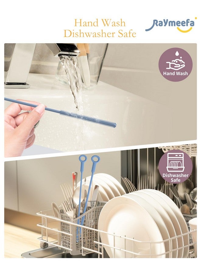 Raymeefa Extra Long Straw Cleaner Brush,Reusable and Soft Silicone Straw Cleaning Brush to Clean Crevice(Blue) - Image 3