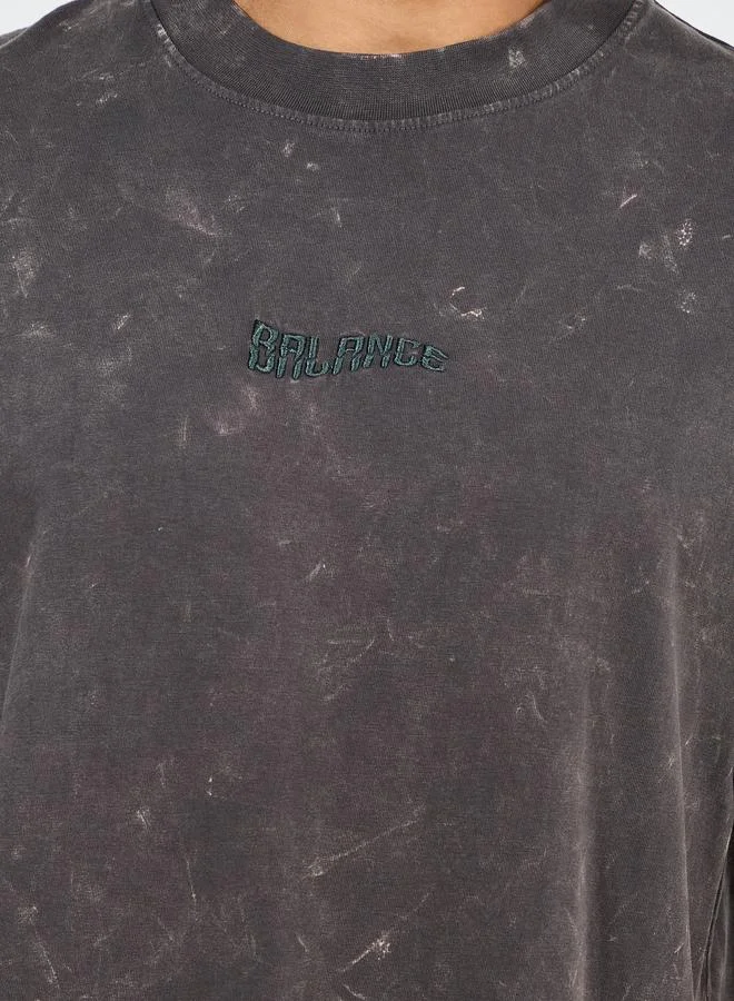 Styli Styli Acid Washed Self Piping Heavy Jersey Oversized T-Shirt