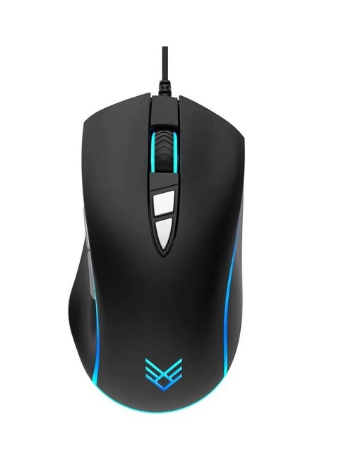Velocity Versatile Wired Gaming Mouse, 3600 DPI, 7 Buttons, Advanced LED Lighting, Fast Scroll Wheel, 4 Levels Cursor Sensitivity Switch, for Laptops and Desktops - Black