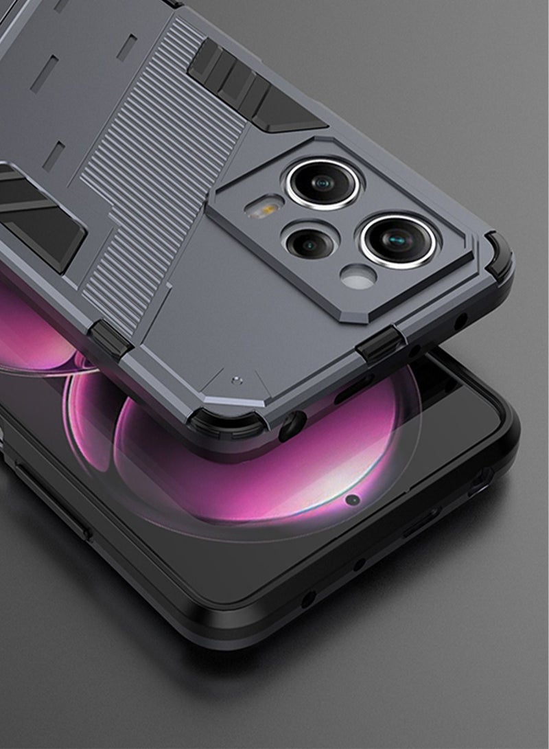 BIBERCAS غطاء هاتف شاومي بوكو X5 برو 5G / غطاء هاتف ريدمي نوت 12 برو 5G مع قاعدة مقاومة للصدمات وحامل مغناطيسي، غلاف خلفي متين من PC+TPU بدرجة عسكرية - Image 3