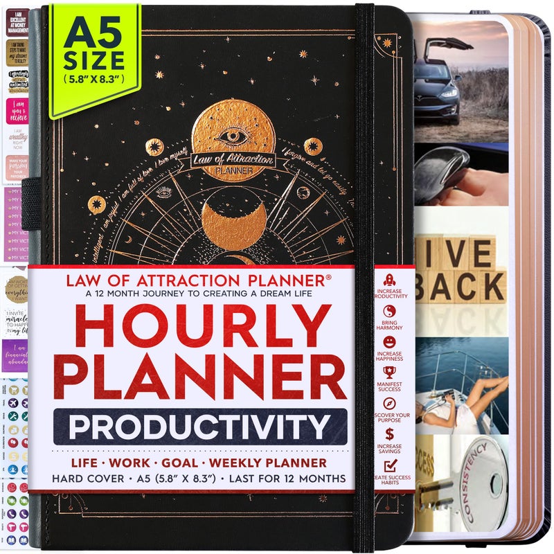 Freedom Mastery Life Planner - Undated Weekly & Monthly Planner, 12-Month Journey to Increase Productivity | Gratitude Journal, Life Organizer & Goal Journal | Include Foldable Vision Board, Habit Tracker & Stickers - Image 1