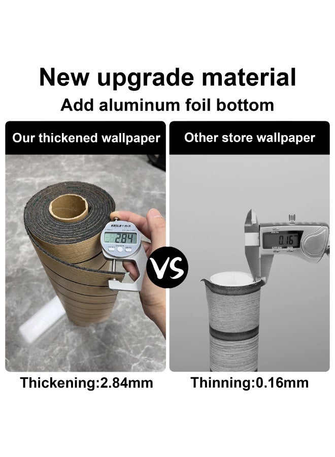 نوايوو ورق حائط ثلاثي الأبعاد سميك بنقشة الخشب - 300 سم × 60 سم، مقاوم للماء والرطوبة وعازل للصوت، لوح حائط ذاتي اللصق من مادة البولي فينيل كلوريد، مناسب لديكور المنزل، غرفة المعيشة، غرفة النوم، خلفية التلفزيون (N9-2) - Image 5