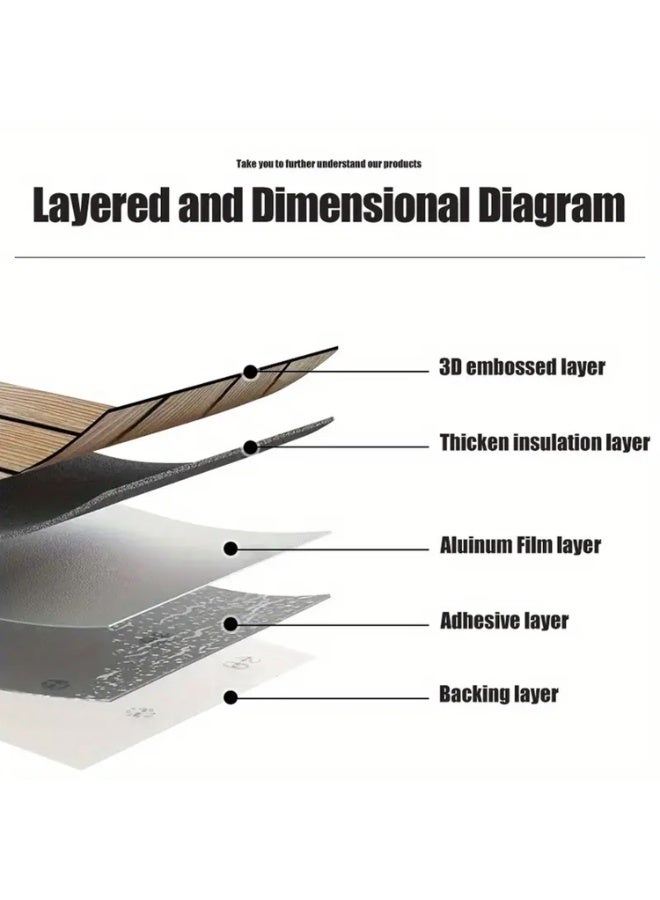نوايوو ورق حائط ثلاثي الأبعاد سميك بنقشة الخشب - 300 سم × 60 سم، مقاوم للماء والرطوبة وعازل للصوت، لوح حائط ذاتي اللصق من مادة البولي فينيل كلوريد، مناسب لديكور المنزل، غرفة المعيشة، غرفة النوم، خلفية التلفزيون (N9-2) - Image 4