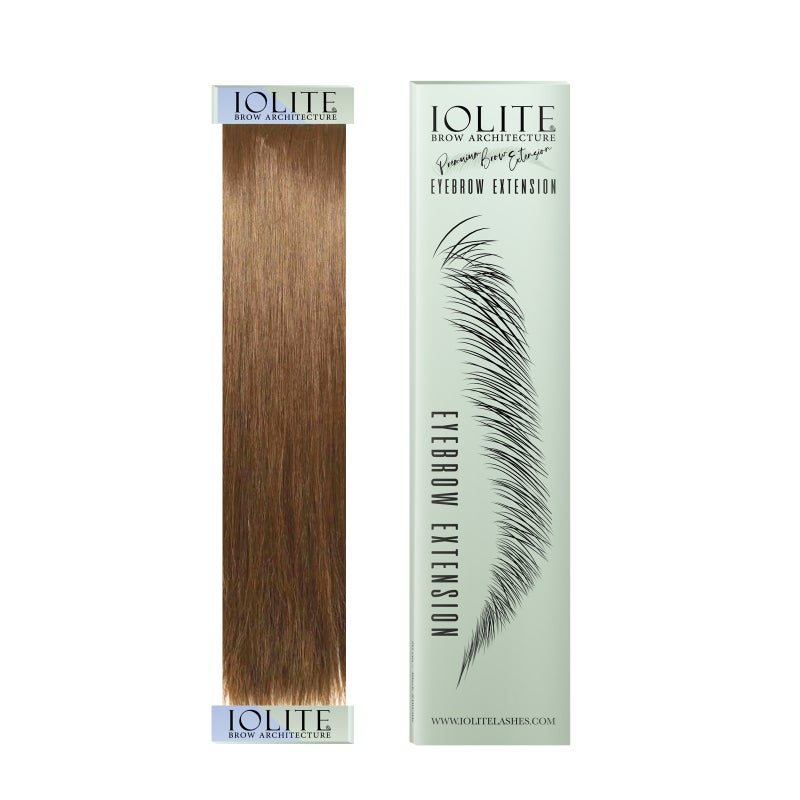 IOLITE إكستينشن حواجب إيولايت من ألياف المنك الطبيعية | شعر مستقيم طويل لإكستينشن الحواجب | ألياف الحواجب - بني فاتح