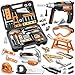 OCHIDO Kids Tool Set with Tool Box  Electronic Toy Drill 41PCS Toddler Tool Set Kids Construction Toys for Ages 345678 Kid Tools Boy Toys for Boys Christmas Birthday Gifts - Image 2