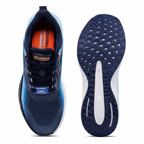 Columbus RISEFLEX Sports Shoe - Running Shoe| Walking Shoe| Training & Gym Shoe| Outdoors Shoe for Men's, (Navy & Light Sky), UK8 - Image 5