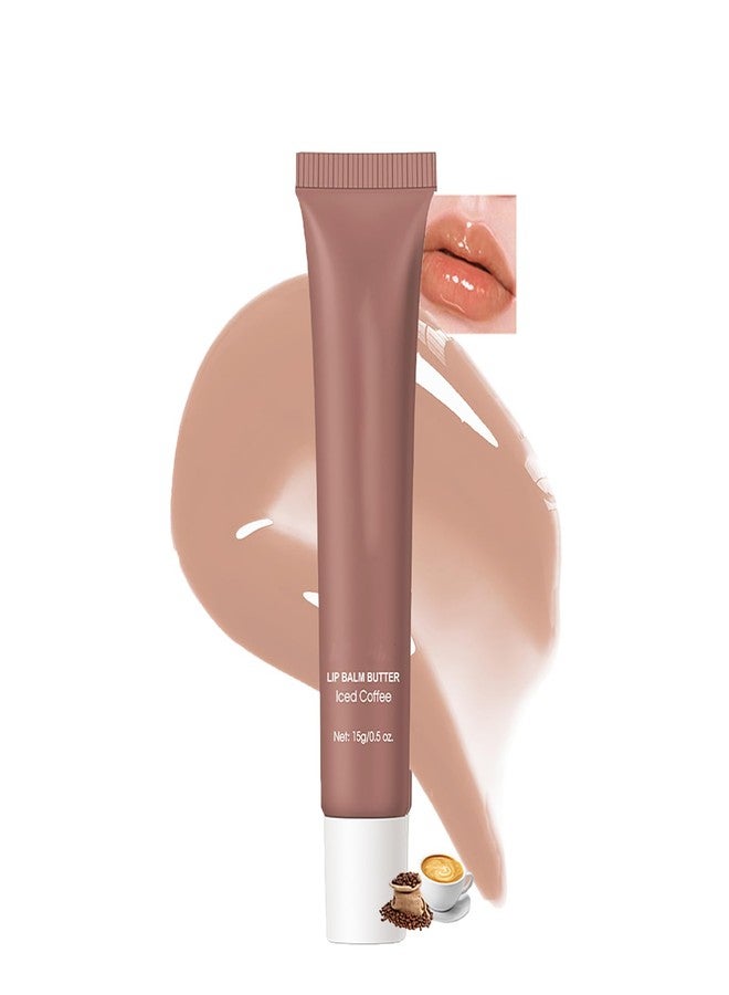 Easilydays Lip Butter Balm, Hydrating Lip Balm with Sheer Tint, Plumps Moisturizing Hydrating Lip Mask, Vegan Non-Sticky Lip Glowy Balm for Instant Moisture, Shine, & Soothing Lip Care, #3 Ices Coffee - Image 1