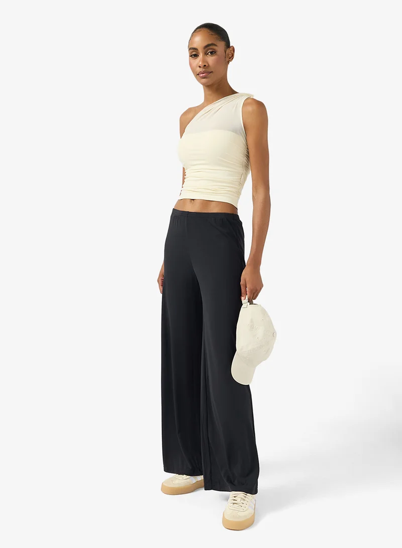 FRWD One Shoulder Mesh Detail Training Top