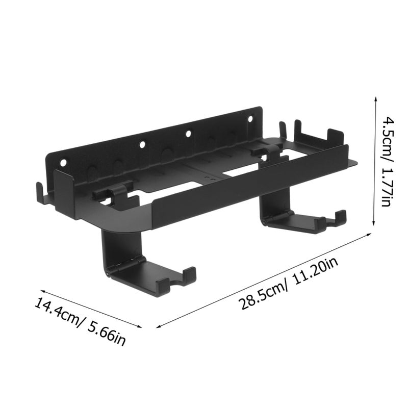 Wall Mount Gaming Console Stand Bracket Controller Headset Holder Organizer Black - Image 3