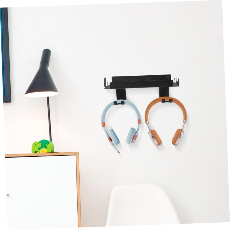 Wall Mount Gaming Console Stand Bracket Controller Headset Holder Organizer Black - Image 4
