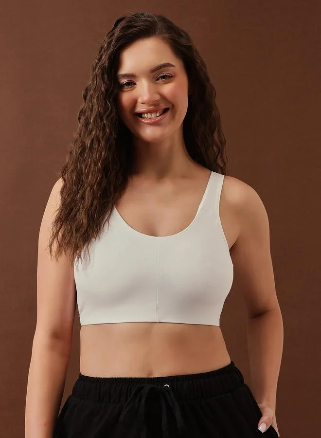Clovia White Non-Padded Non-Wired Full Coverage Everyday T-Shirt Bra