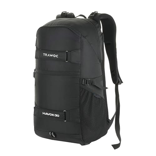 TRAWOC HAVOK 30L Travel Backpack Unisex 30 Litre Laptop Backpack for Men & Women, Ideal Travelling Casual Bag for office and Day Trip Black, LHK007, 3 Year Warranty - Image 1