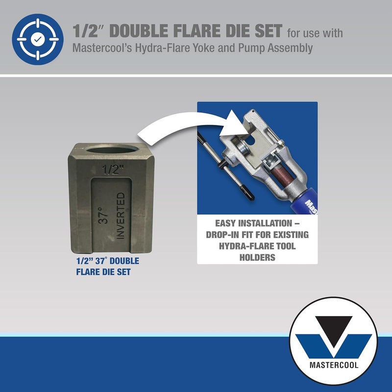 MASTERCOOL 71098-18 1/2″ Double Flare Die Set – Replacement Die Set for Hydra-Flare System - Image 2