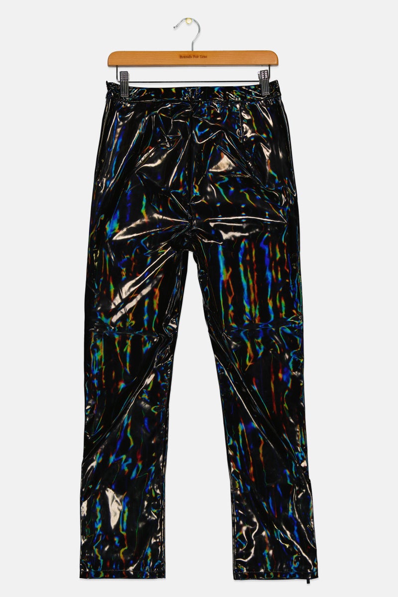 RIVER ISLAND Kids Girl Solid Leather Pants, Black  - Image 2