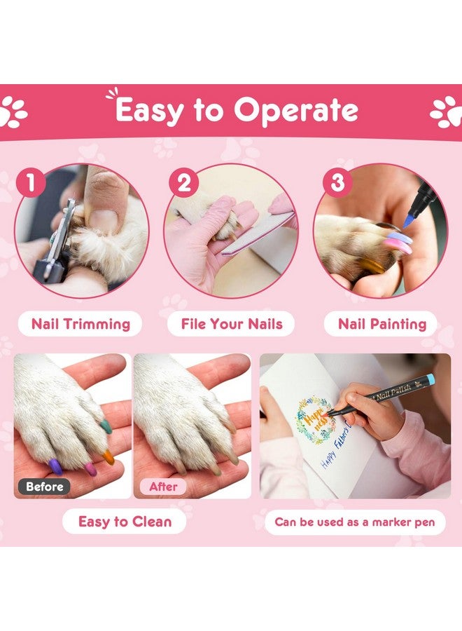 MSDADA MSDADA Dog Nail Polish Pens Quick Dry - Pet Nail Polish Set for Dogs, Dog Safe & Odorless Nail Polish, Easy DIY Dog Nail Art Kit - Stylish Girl Dog Accessories for Puppy, Large Dogs (15 Pcs) - Image 5
