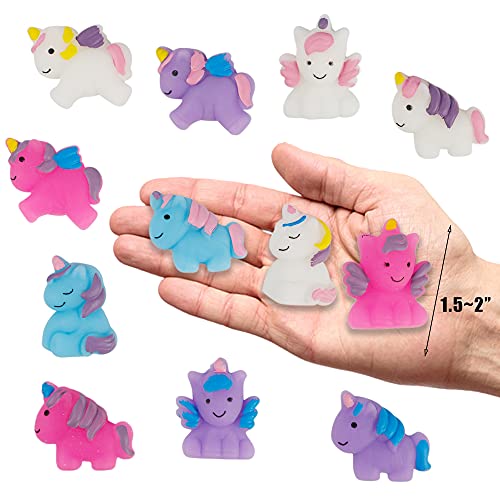 Cllayees 24 Pcs Squishy Toys Unicorn Kawaii Mochi Squishies Unicorn Party Favors Stress Relief Toys Goodie Bags Christmas Birthday Gifts Classroom Prizes for Kids Unicorn - Image 5