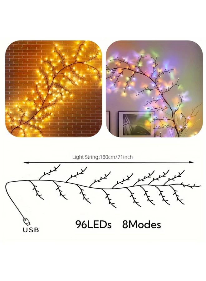 Warm White USB Vine Decorative Lights 96 LEDs Indoor Outdoor IPX4 Rated - Image 3