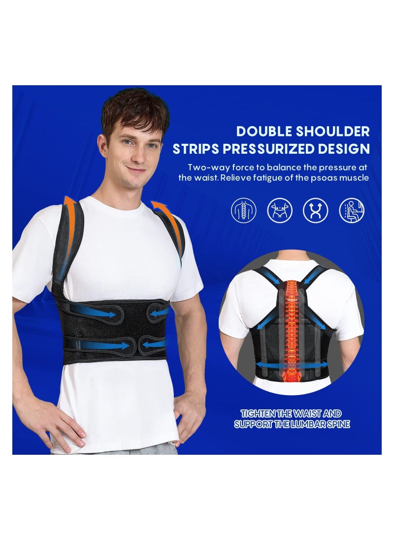 Generic Back Brace and Posture Corrector for Women and Men, Breathable Back Straightener Posture Corrector, Adjustable Scoliosis Back Brace and Hunchback Correction, Spine Corrector, Large (Waist 41-49 Inch)  - Image 3