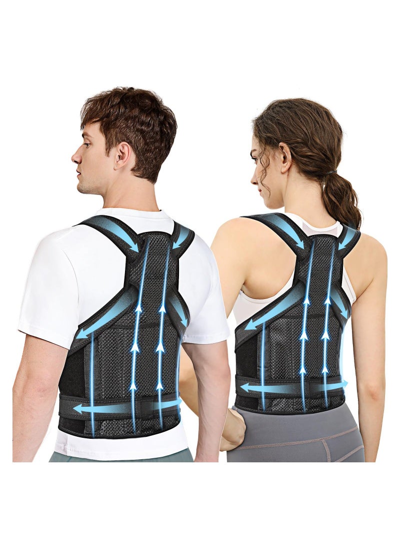 Generic Back Brace and Posture Corrector for Women and Men, Breathable Back Straightener Posture Corrector, Adjustable Scoliosis Back Brace and Hunchback Correction, Spine Corrector, Large (Waist 41-49 Inch)  - Image 1