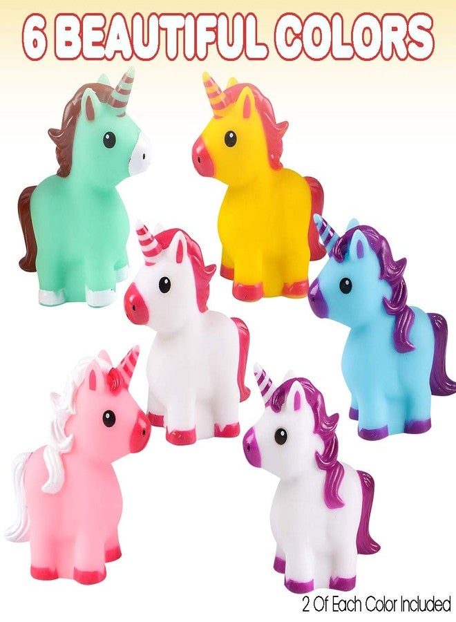 ArtCreativity Unicorn Rubber Toys for Kids - Pack of 12 - Unicorn Birthday Party Favors and Supplies, 2 Inch Floating Bath and Pool Water Toys for Girls, Cute Goodie Bag Fillers, Assorted Colors - Image 5