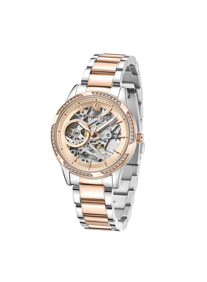 كينيث كول نيو يورك Modern Classic Rose Gold Dial Stainless Steel Bracelet Automatic Watch for Women