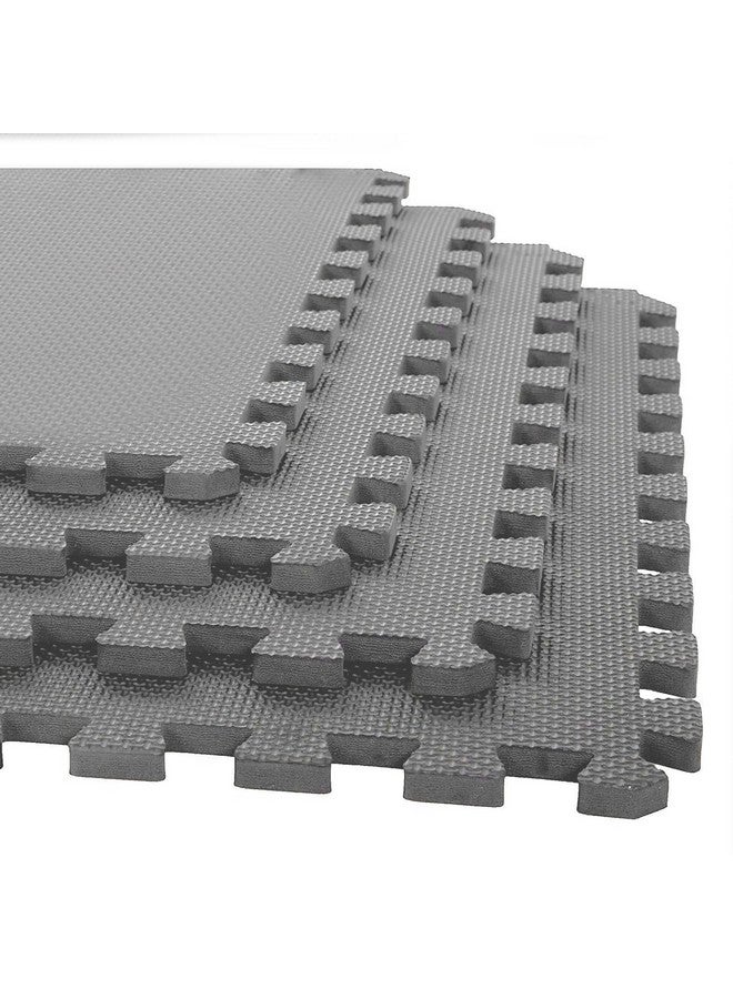 Xtrim Puzzle Exercise Mat (4 Tiles & 8 Borders, 16 Sq.Ft. Area) High-Density EVA Foam Mat, Interlocking Tiles, Shock Proof, Protective Flooring for Gym Equipment, Puzzle Foam Mat Home, Kids Area Grey - Image 1