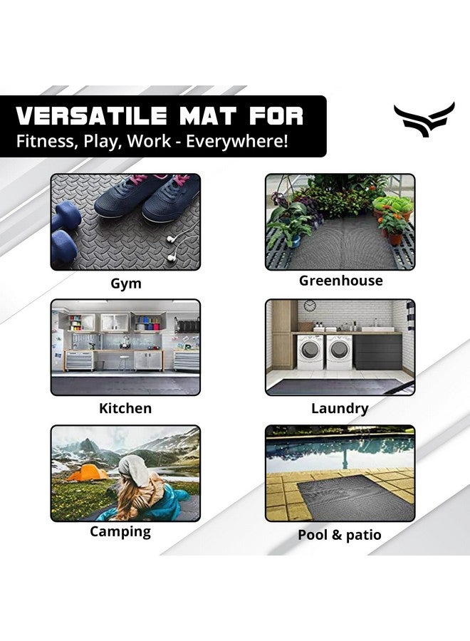 Xtrim Puzzle Exercise Mat (4 Tiles & 8 Borders, 16 Sq.Ft. Area) High-Density EVA Foam Mat, Interlocking Tiles, Shock Proof, Protective Flooring for Gym Equipment, Puzzle Foam Mat Home, Kids Area Grey - Image 5