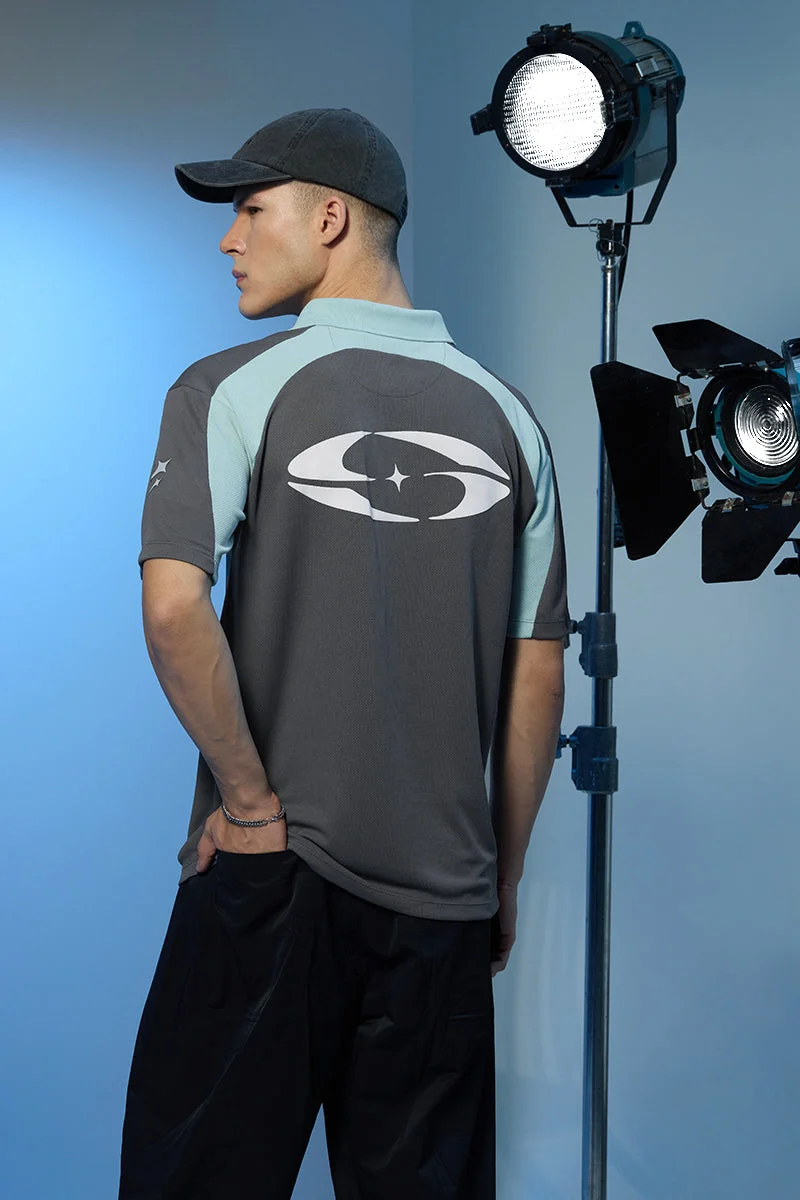 SNITCH Stars Within Upgrade Panelled Oversized Polo Jersey