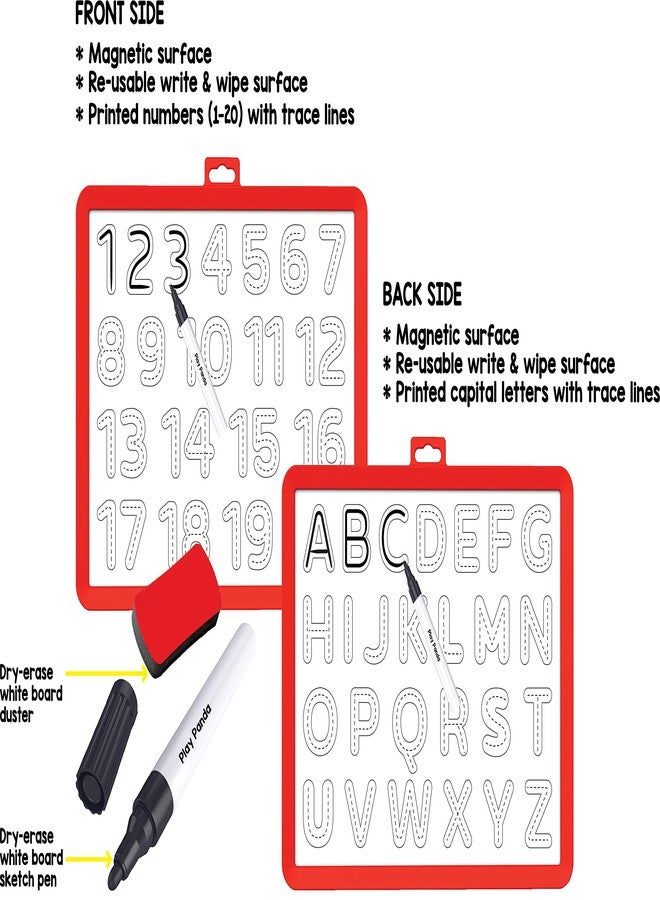 Play Panda Magnetic Learn to Write Capital Letters & Numbers with Write and Wipe Magnetic Board - Image 5