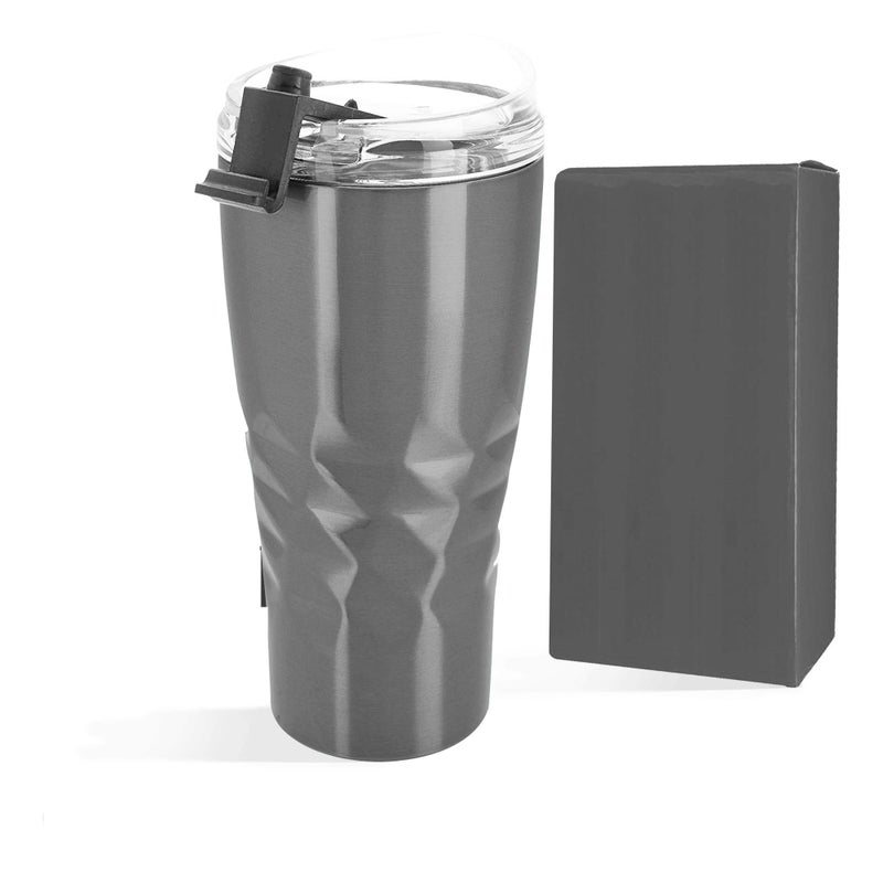 Primula Peak Hot or Cold Tumbler  Triple Layer Copper Technology Vacuum Sealed  With Matching Color Gift Box 20 Ounce Gunmetal