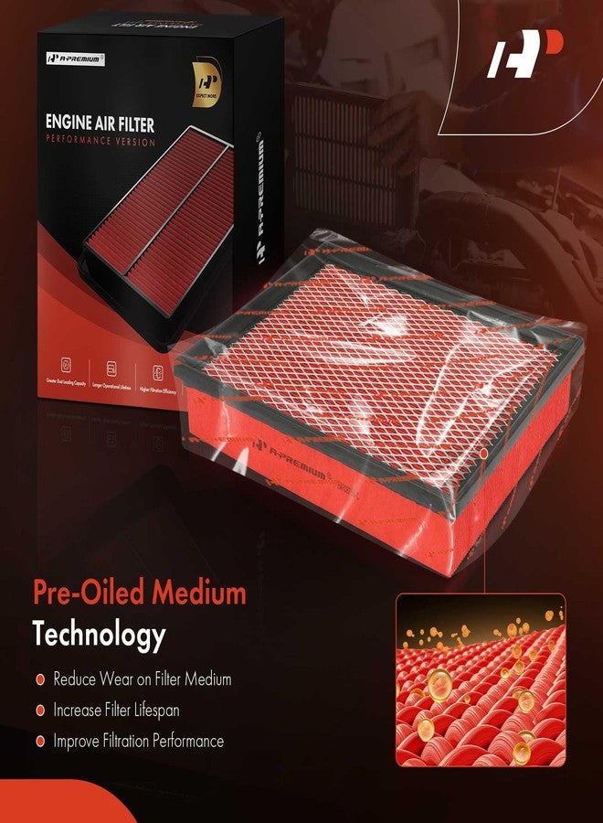 A-Premium High-performance, Pre-oiled Engine Air Filter Compatible with Chevy, GMC & Cadillac Models - Avalanche, Silverado, Suburban, Tahoe, Sierra, Yukon, C3500HD, Escalade - Replace# CA8756, CA8755 - Image 3