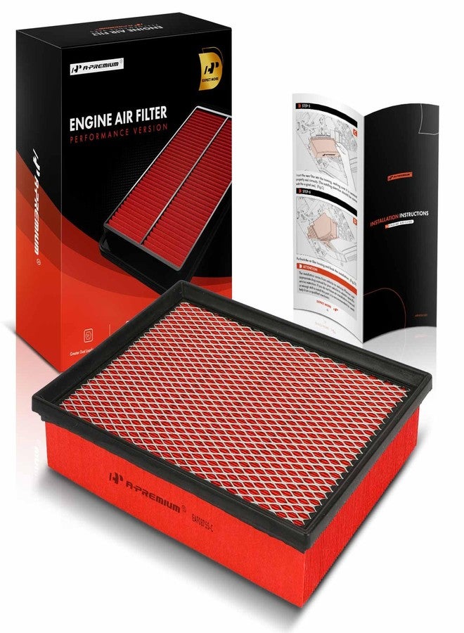 A-Premium High-performance, Pre-oiled Engine Air Filter Compatible with Chevy, GMC & Cadillac Models - Avalanche, Silverado, Suburban, Tahoe, Sierra, Yukon, C3500HD, Escalade - Replace# CA8756, CA8755 - Image 1