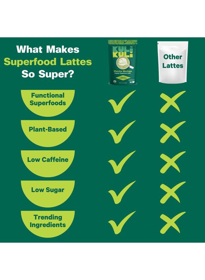 Kuli Kuli Matcha Moringa Organic Superfood Latte - Matcha Green Tea Powder for Natural Caffeine & Antioxidants with Moringa and Lion's Mane for Cognitive Support and Mental Focus - Image 2