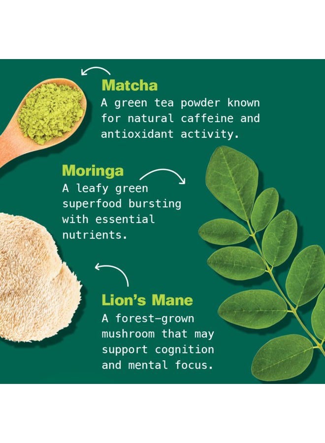 Kuli Kuli Matcha Moringa Organic Superfood Latte - Matcha Green Tea Powder for Natural Caffeine & Antioxidants with Moringa and Lion's Mane for Cognitive Support and Mental Focus - Image 3