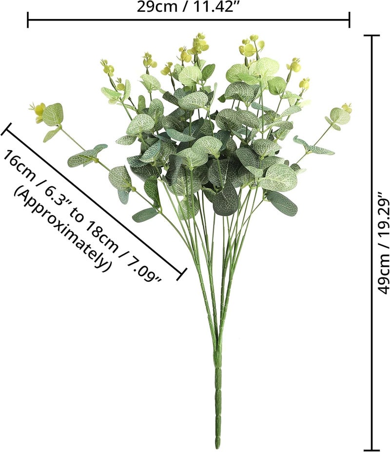 SHAKTISM Artificial Eucalyptus Bouquet, 16 Heads, 50 cm Tree Branches with Leaves, Faux Plant for Home Decoration, 1 Piece - Image 3