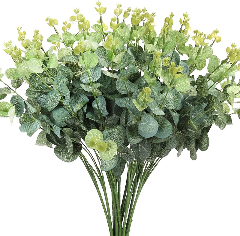 SHAKTISM Artificial Eucalyptus Bouquet, 16 Heads, 50 cm Tree Branches with Leaves, Faux Plant for Home Decoration, 1 Piece - Image 1