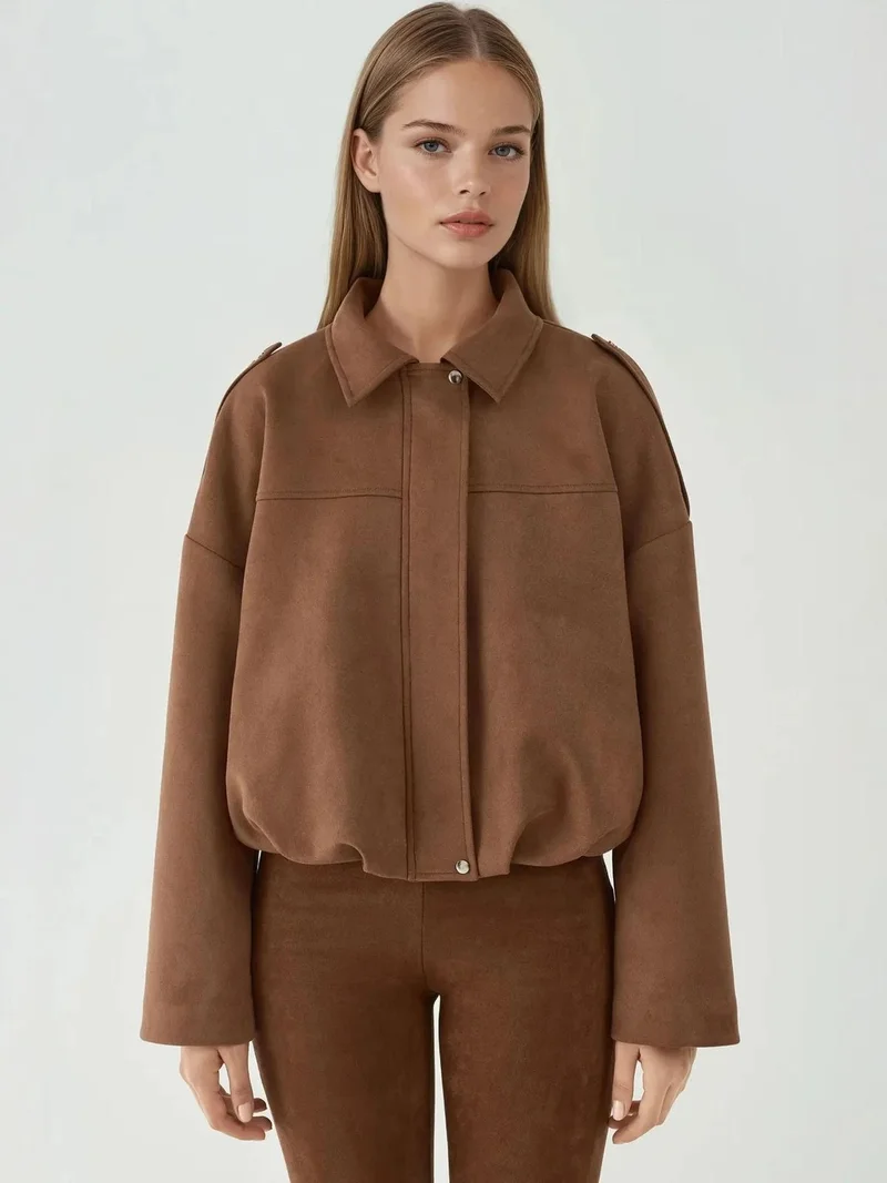 زوبعة جاكيت بومبر سويدي ناعم الملمس