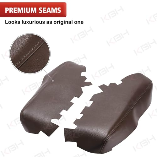 KBH Car Front Door Panel Armrest Cover Replacement for Toyota Avalon 2013 2014 2015 2016 2017 2018, Vinyl Leather Upholstery, Anti-Scratch, 1 Pair, Brown (Leather Part Only) - Image 3
