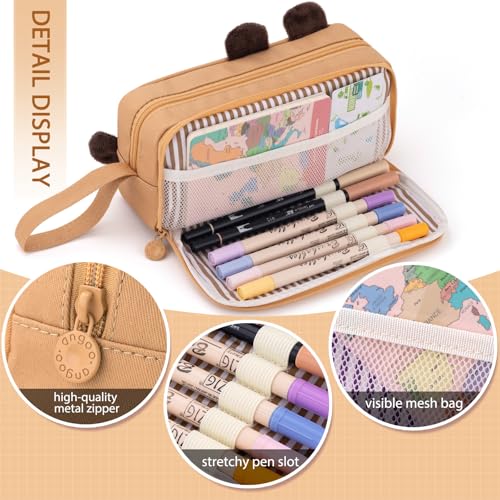 CICIMELON Cartoon Pencil Case, Large Capacity Pen Pouch with Embroidered Animal Design, School Supplies Bag for Kids, Teens, Students (Black Cat) - Image 4