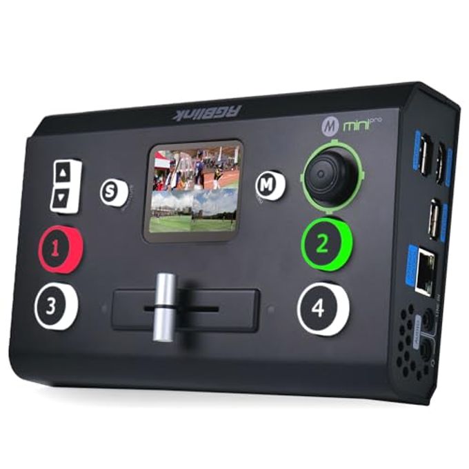 RGBlink Mini-Pro V3 Video Mixer Switcher With 4 X 4K Hdmi Inputs, Dual Hdmi/Usb3.0 Outputs, Ptz Controller With 2.1-Inch On-Board Monitor, Ideal For Live Streaming, Worship, Gamers, And Live Events - Image 1