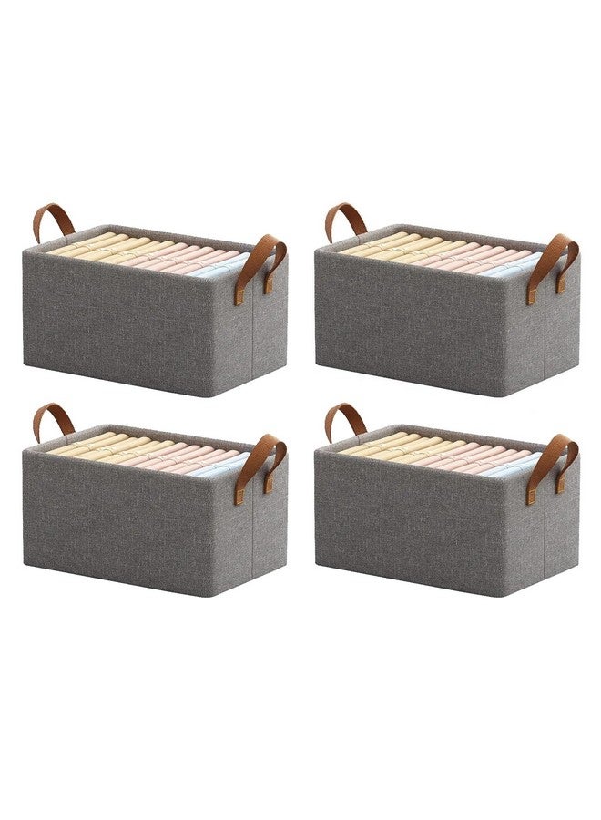 NYALKARAN Foldable Wardrobe Organizer for Clothes Toys and Books Smart Space-Saving Storage Box for Efficient Organization Ideal for Closets (Pack of 4, Grey) - Image 1