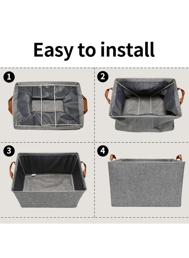 NYALKARAN Foldable Wardrobe Organizer for Clothes Toys and Books Smart Space-Saving Storage Box for Efficient Organization Ideal for Closets (Pack of 4, Grey) - Image 5