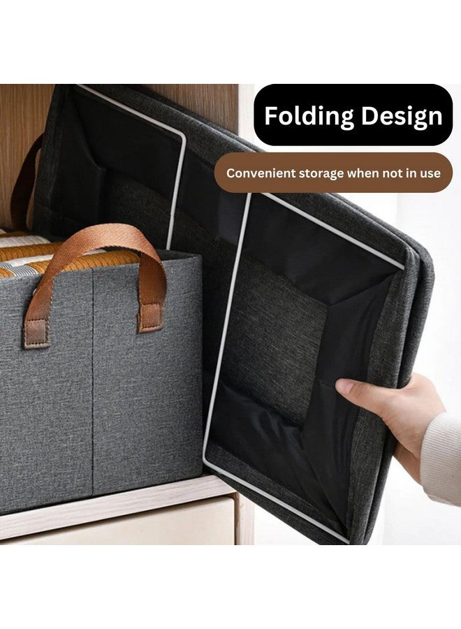 NYALKARAN Foldable Wardrobe Organizer for Clothes Toys and Books Smart Space-Saving Storage Box for Efficient Organization Ideal for Closets (Pack of 4, Grey) - Image 3