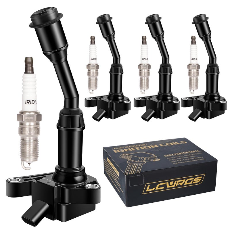 LCWRGS Set of 4 Ignition Coil Pack and Iridium Spark Plugs for 15 Turbo 20172019 Ford Escape 20142020 Ford Fusion Spark Plugs and Coils Replaces UF735 DG552 DS7Z12029A - Image 2
