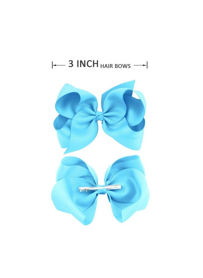 Ronger2000 3 Inch White Hair Bow Clips for Girls - Set of 2  - Image 3